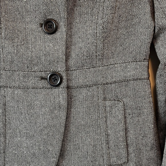 Y2k Fossil Gray Tailored Wool Blend Blazer with Notched Lapel - Size Small - Picture 5 of 14